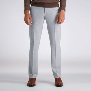 NWT Haggar Comfort Performance Gray Dress Pant Straight Fit 4-Way Stretch 38x34